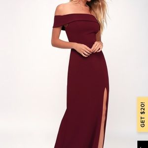 Lulus off the shoulder  Avaline dress